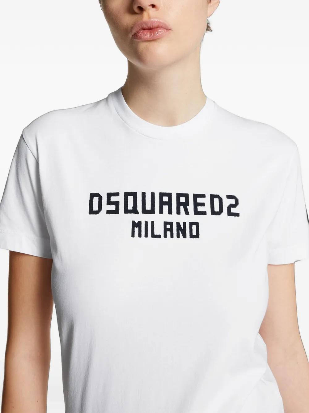 DSQUARED2 T-shirt met geborduurd logo Wit