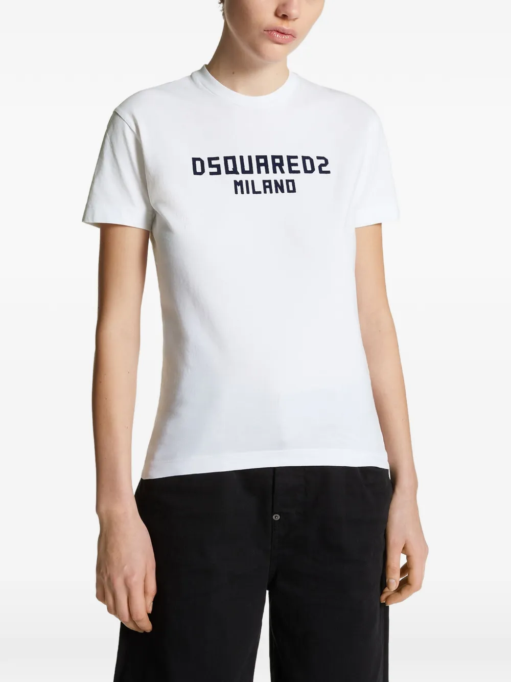 DSQUARED2 T-shirt met geborduurd logo Wit