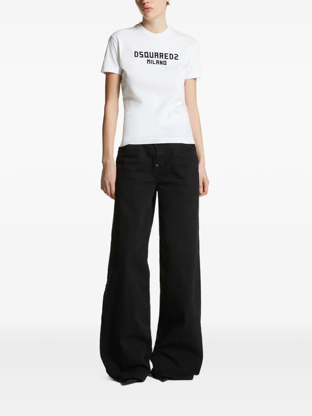 DSQUARED2 T-shirt met geborduurd logo Wit