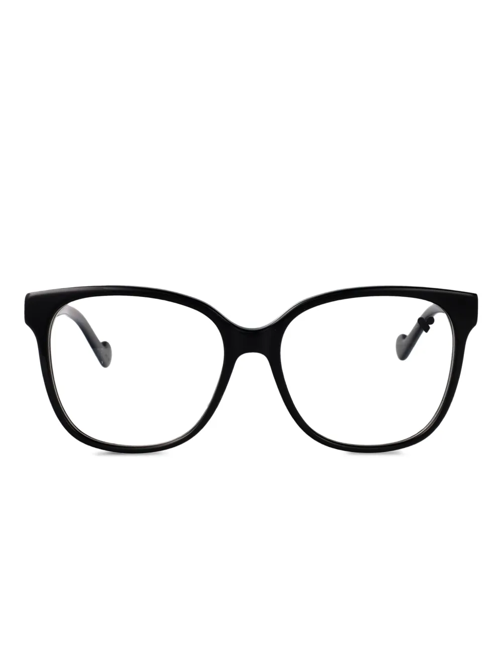 LIU JO heart-detail rectangle-frame glasses - ブラック LIU JO heart-detail rectangle-frame glasses - ブラック