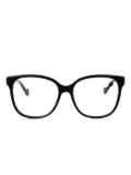LIU JO heart-detail rectangle-frame glasses - Black