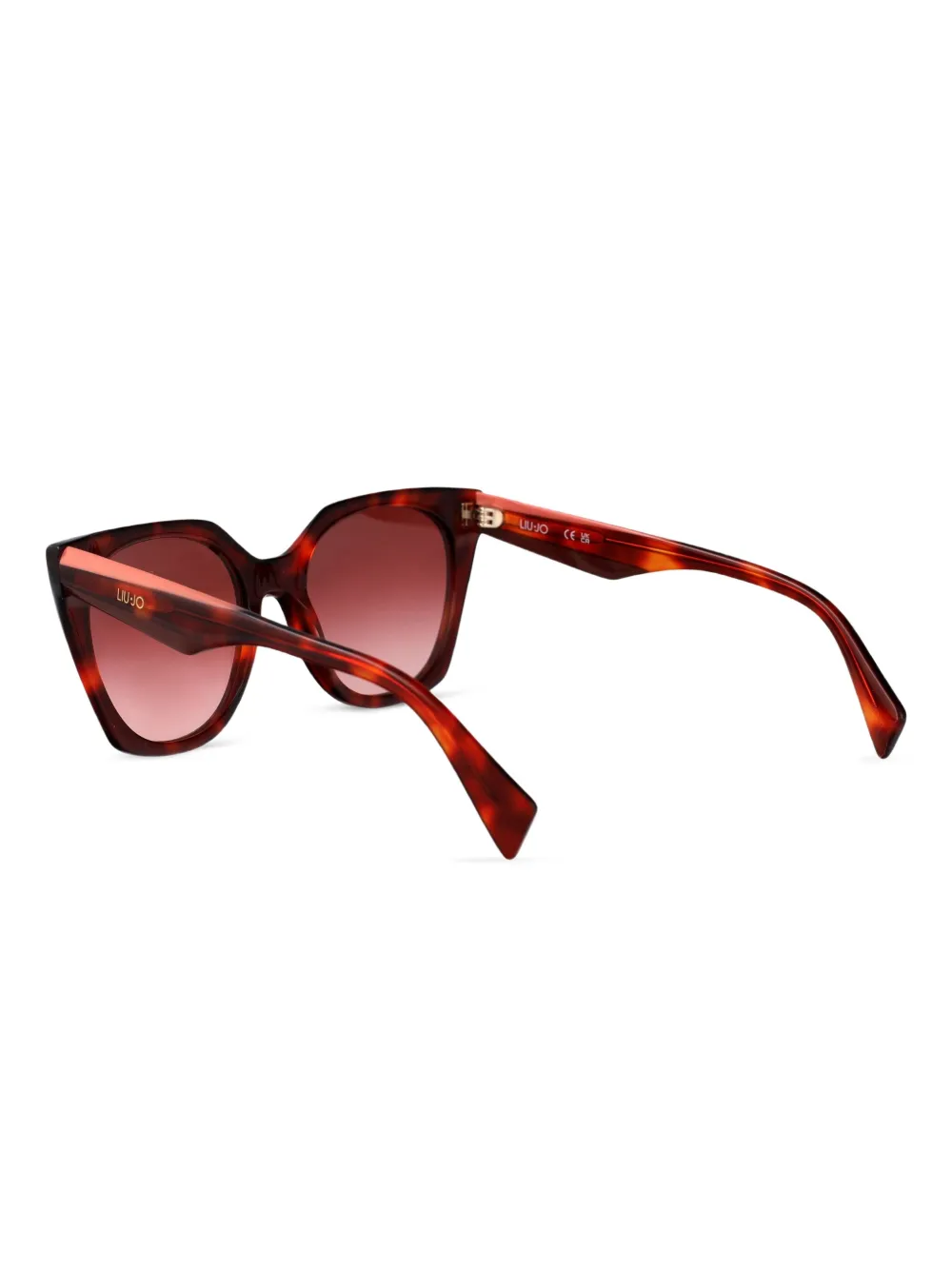 LIU JO Zonnebril met cat-eye montuur en schildpadschild design Rood