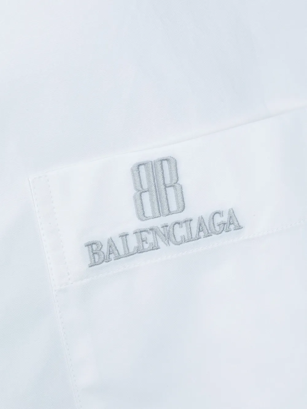 Balenciaga Overhemd met geborduurd logo en korte mouwen Wit
