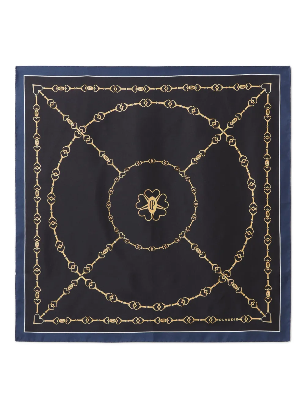 Claudie Pierlot heart-chain silk scarf | Blue | Image 1