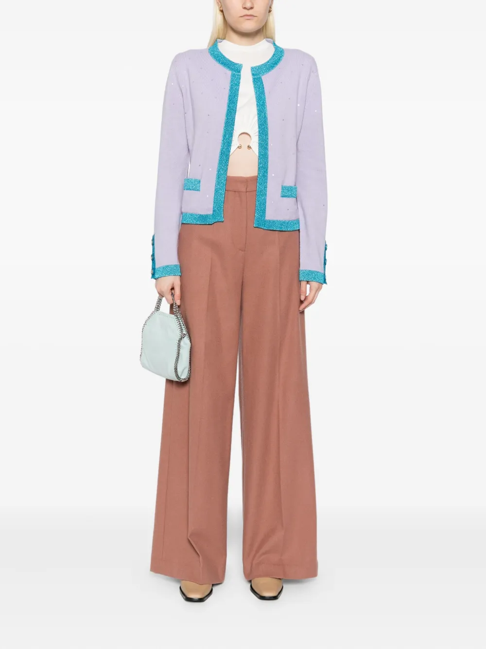Pre-owned Chanel 1996 Cashmere Cardigan In Purple