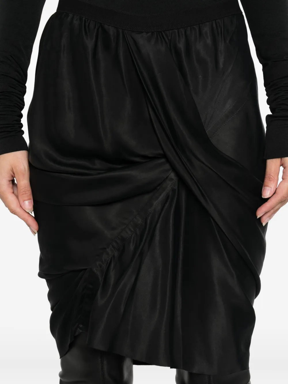 Rick Owens Gedrapeerde rok Zwart