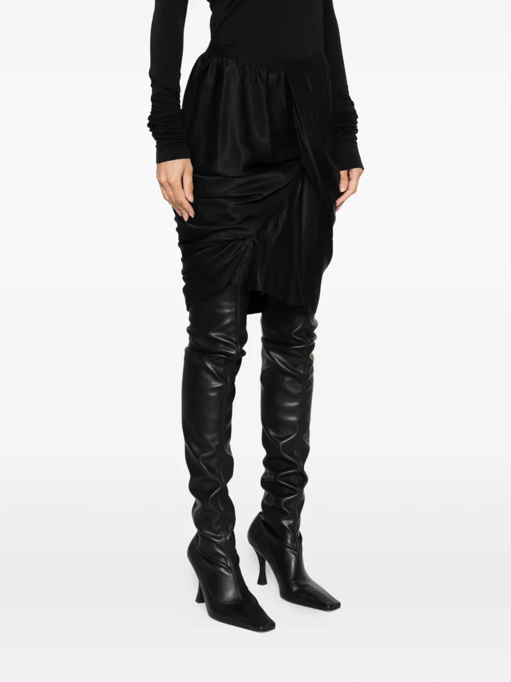 Rick Owens Gedrapeerde rok Zwart