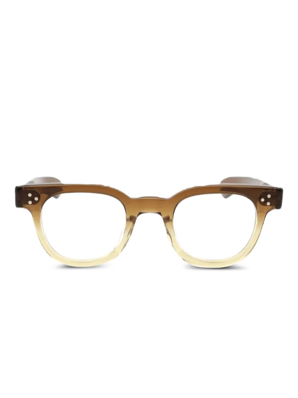 JULIUS TART OPTICAL ombré-effect round-frame glasses | Brown | Image 1