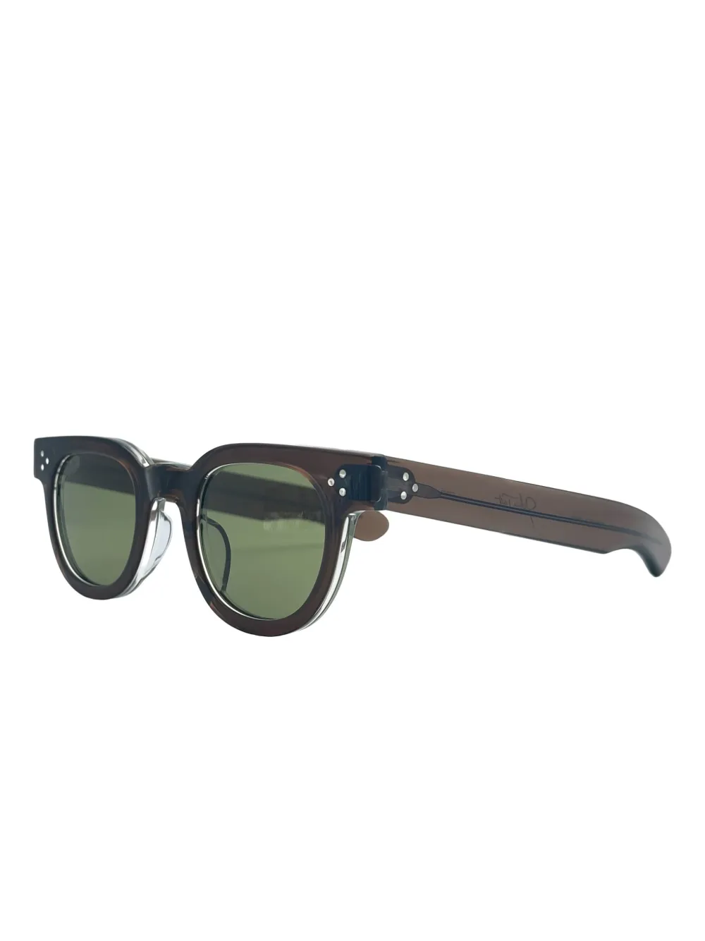 JULIUS TART OPTICAL Zonnebril met rond montuur - Bruin