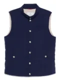 Brunello Cucinelli quilted snap-fit fastening vest - Blue