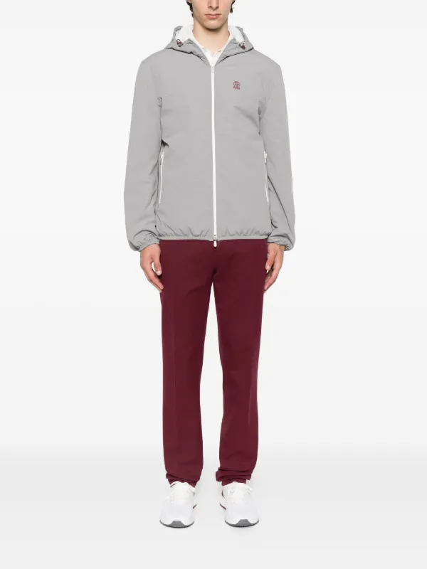 Brunello Cucinelli Hooded zip-front Jacket | Grey | FARFETCH