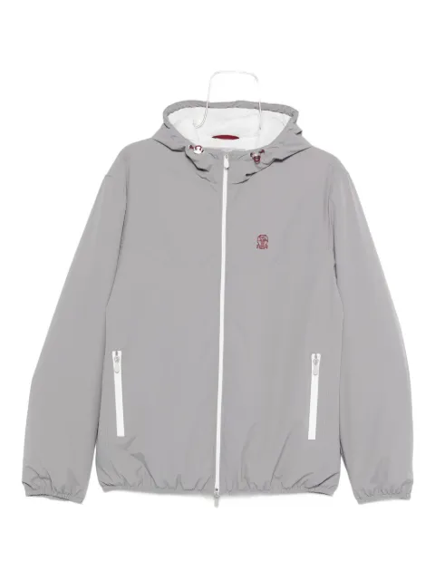 Brunello Cucinelli hooded zip-front jacket