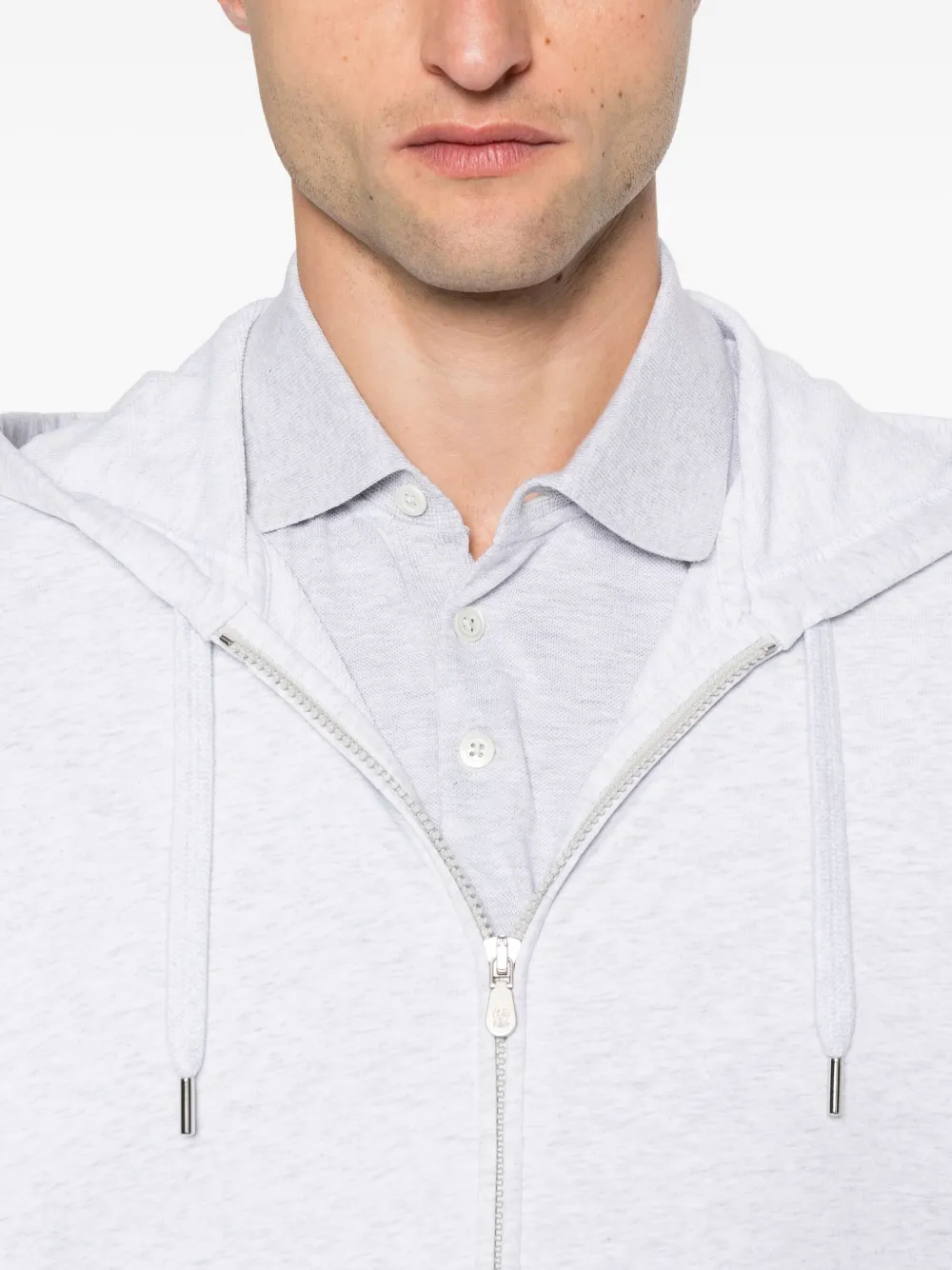Brunello Cucinelli Hoodie met rits Grijs