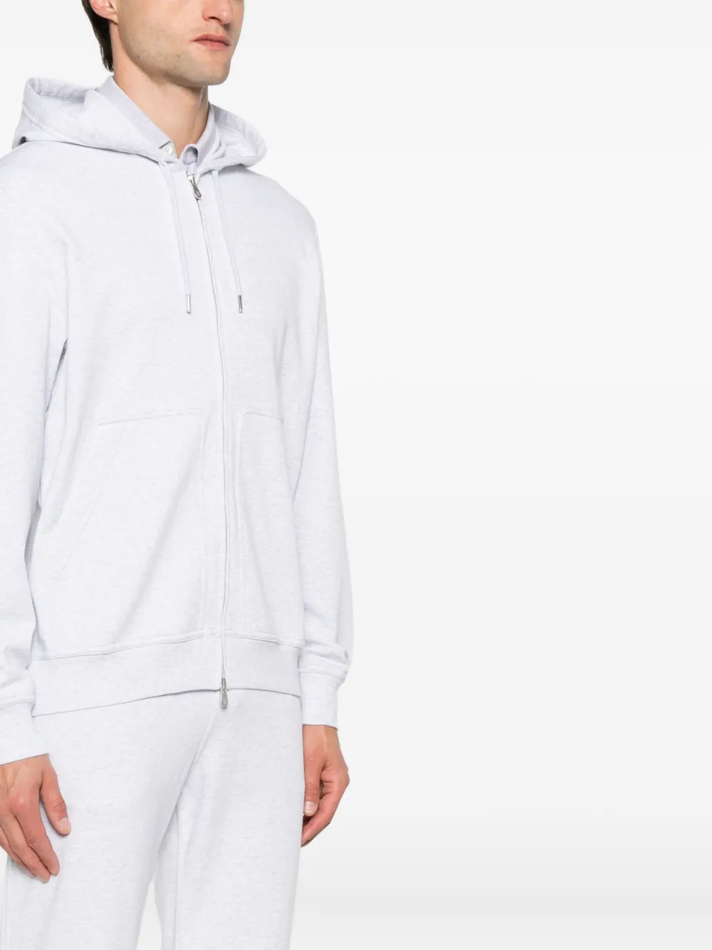 Brunello Cucinelli Hoodie met rits Grijs