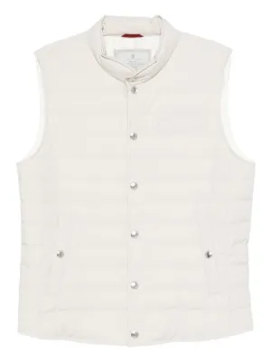 Brunello Cucinelli マイクロシェブロン リネンベスト | ニュートラル
