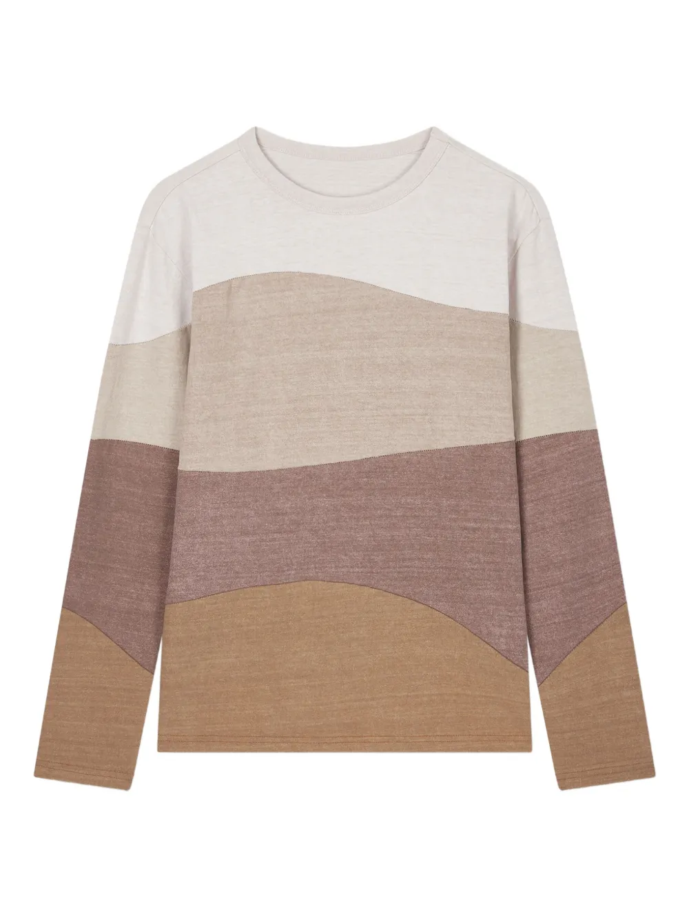 STUDIO TOMBOY wave-pattern long-sleeve T-shirt | Neutrals | Image 1