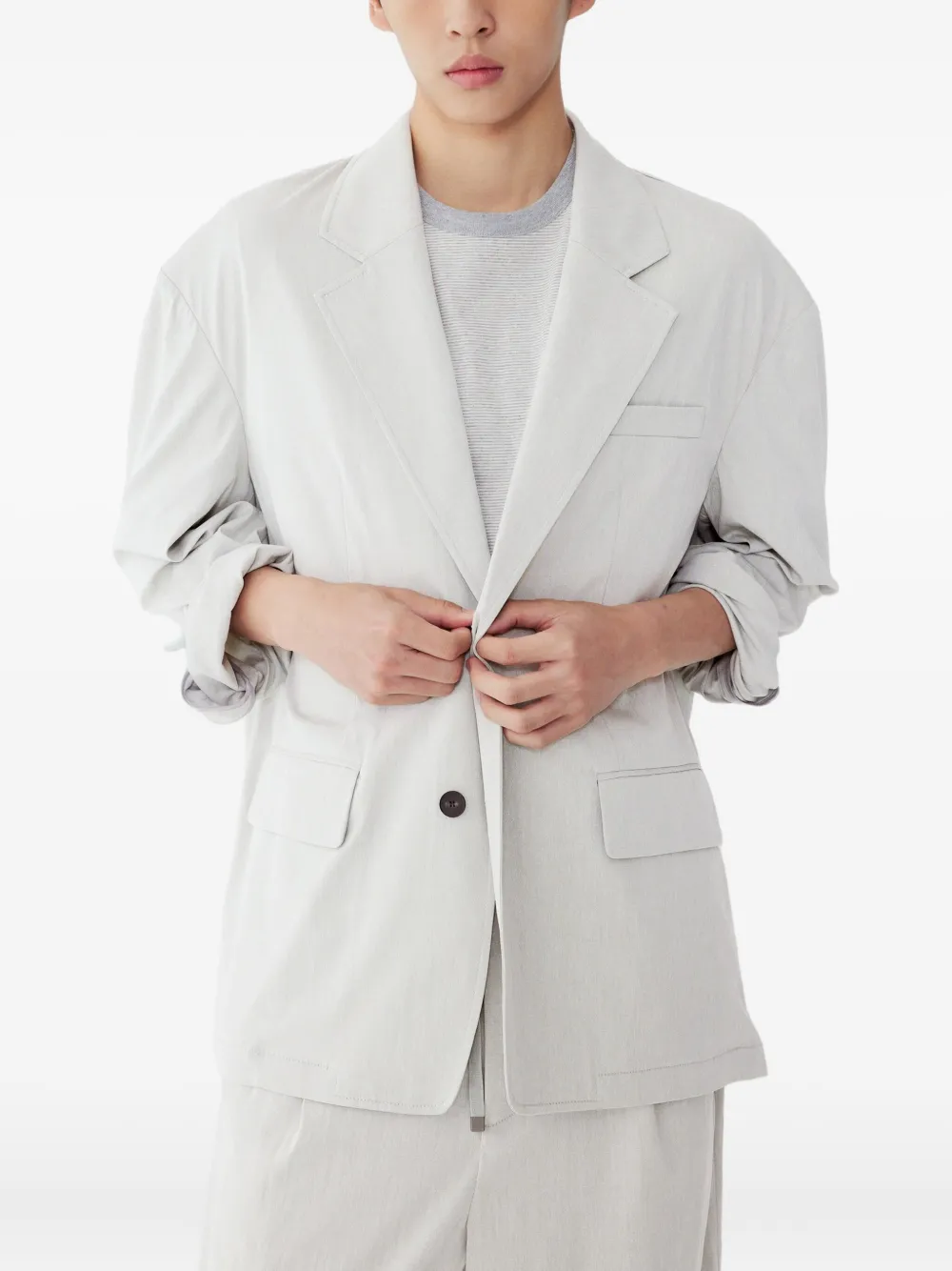 STUDIO TOMBOY Blazer met enkele rij knopen Grijs