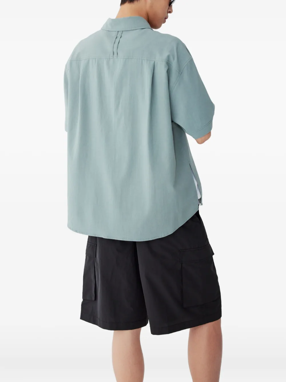 STUDIO TOMBOY Overhemd met dubbele zak en korte mouwen Groen