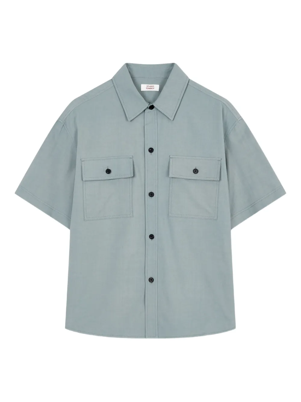 STUDIO TOMBOY double-pocket short-sleeve shirt | Green | Image 1
