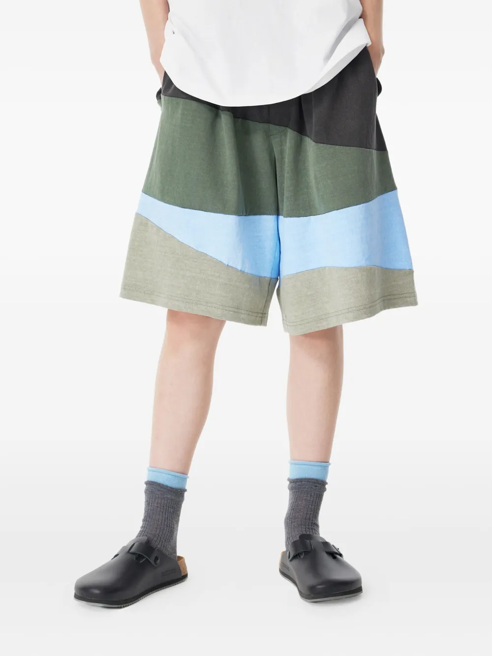 STUDIO TOMBOY Shorts met colourblocking - Groen