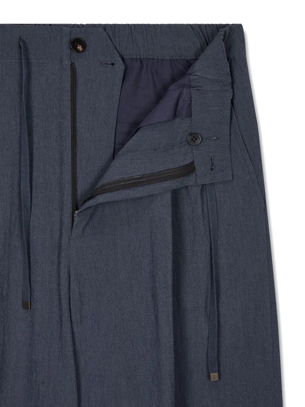 Studio Tomboy Drawstring Pleated Trousers In Blue
