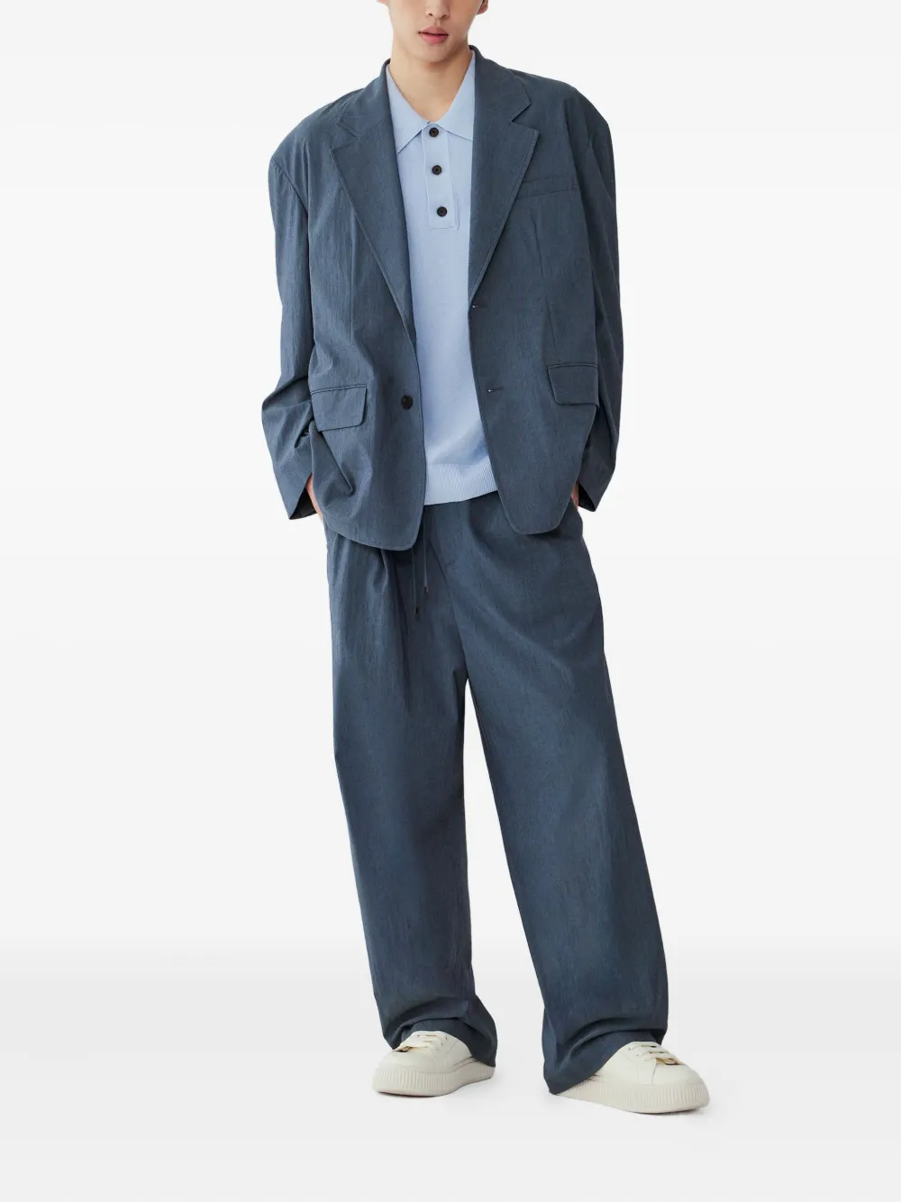 STUDIO TOMBOY Plooibroek met trekkoord - Blauw