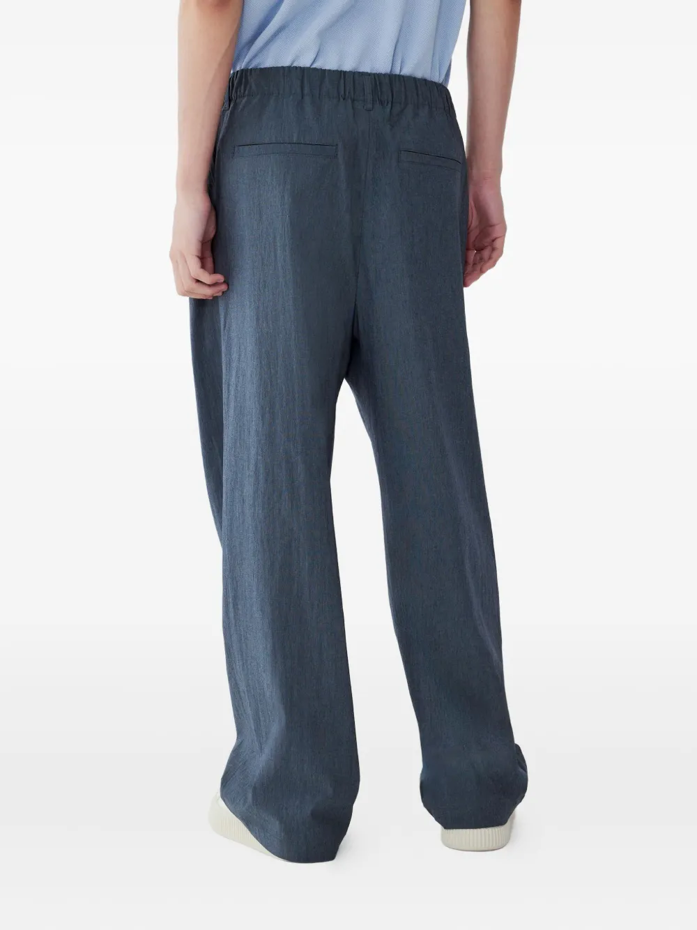 Studio Tomboy Drawstring Pleated Trousers In Blue