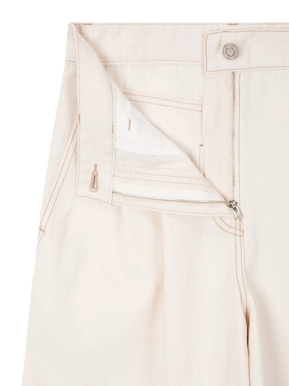 STUDIO TOMBOY Denim shorts met plooien Wit