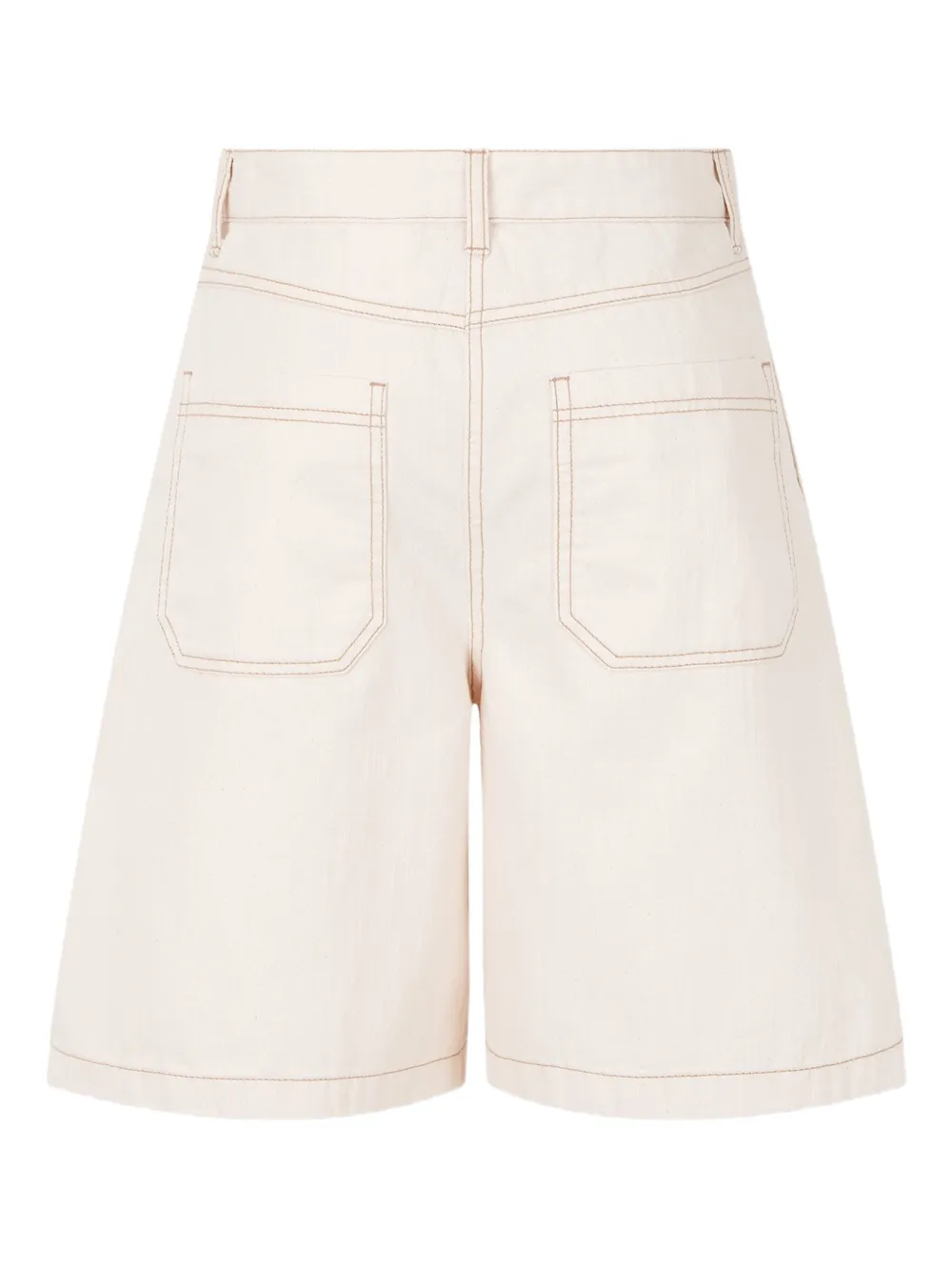 STUDIO TOMBOY Denim shorts met plooien Wit