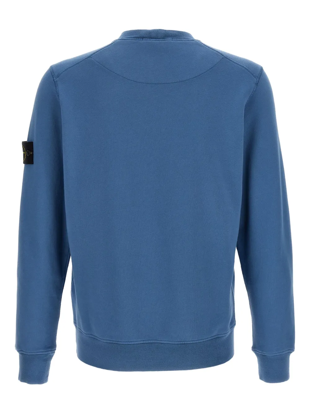 Stone Island Sweater van geborsteld katoen met logopatch Blauw
