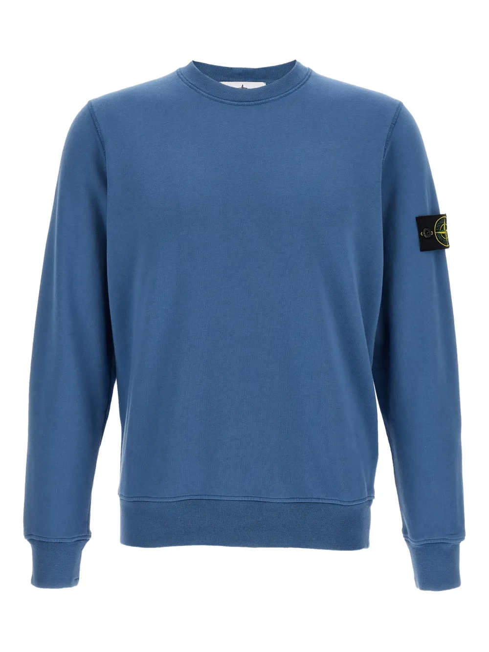 Stone Island Sweater van geborsteld katoen met logopatch Blauw