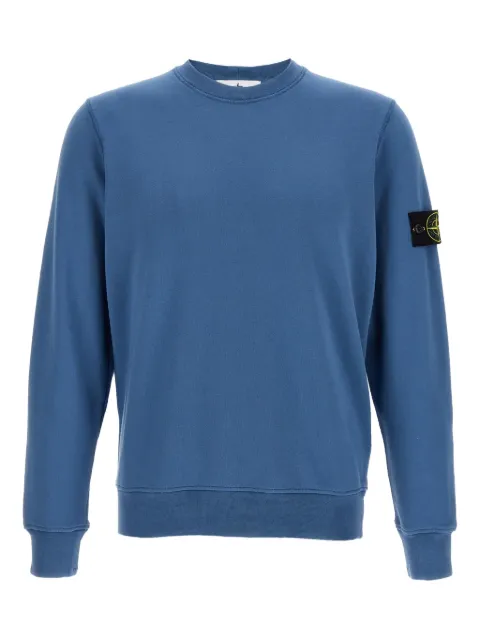 Stone Island brushed cotton logo-badge sweatshirt
