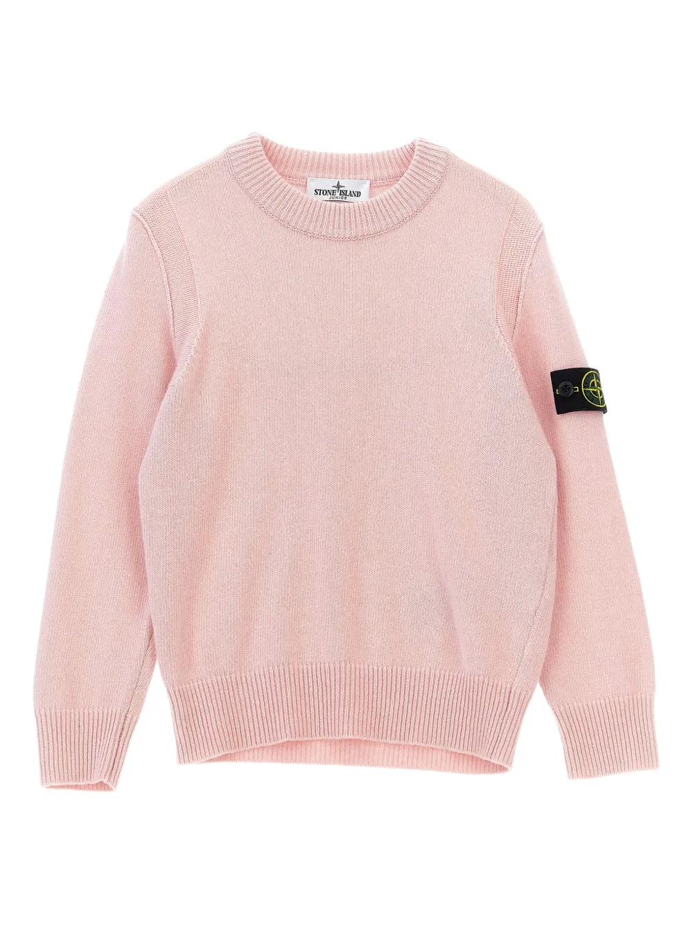 Stone Island Junior Trui met ronde hals en Compass-logopatch Roze