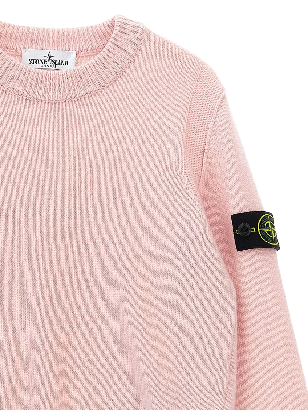 Stone Island Junior Trui met ronde hals en Compass-logopatch Roze