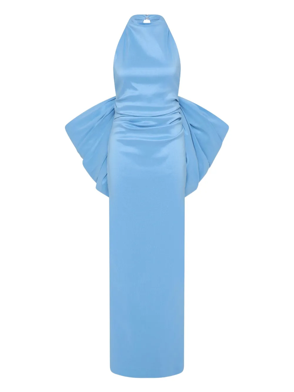 Rachel Gilbert Lottie bow-detail halterneck gown | Blue | Image 1