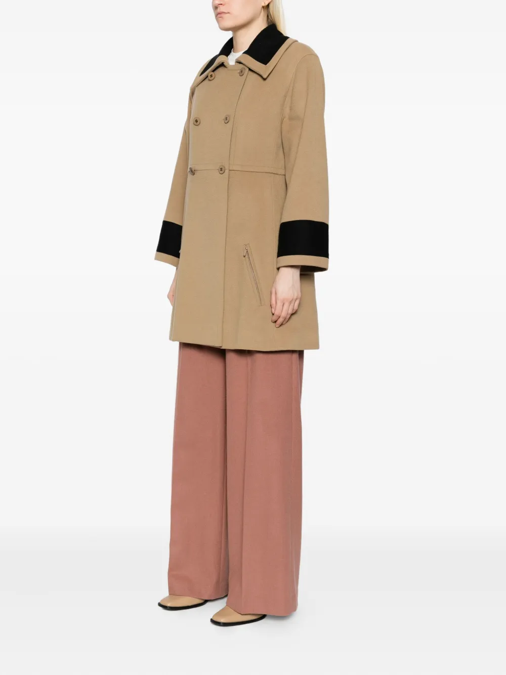 Pre-owned Chanel 1998 Double-breasted Coat In Brown
