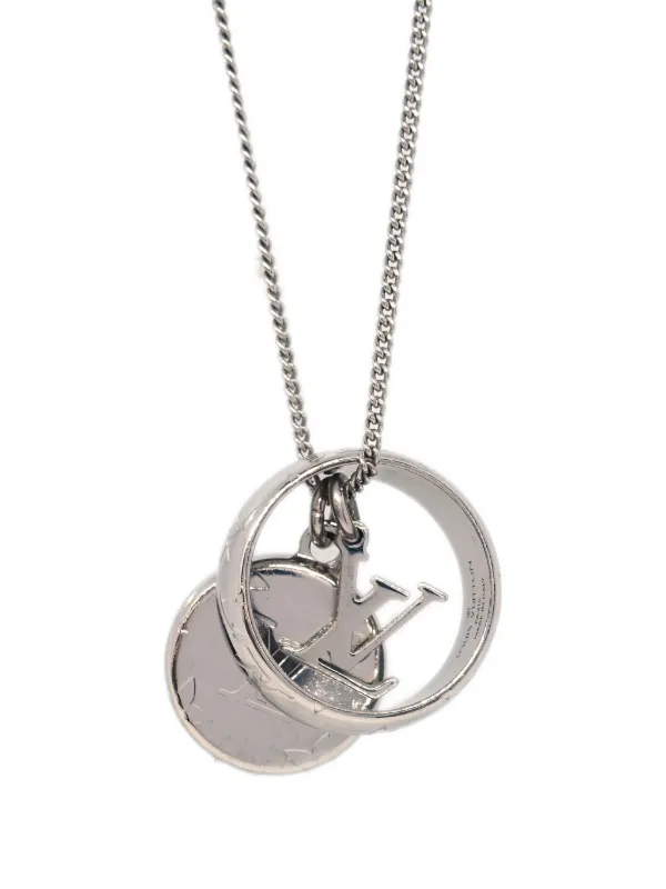 LOUIS VUITTON リング　ネックレス　モノグラム　シルバー　指輪 Louis Vuitton Pre-Owned 2016 モノグラム リング ネックレス