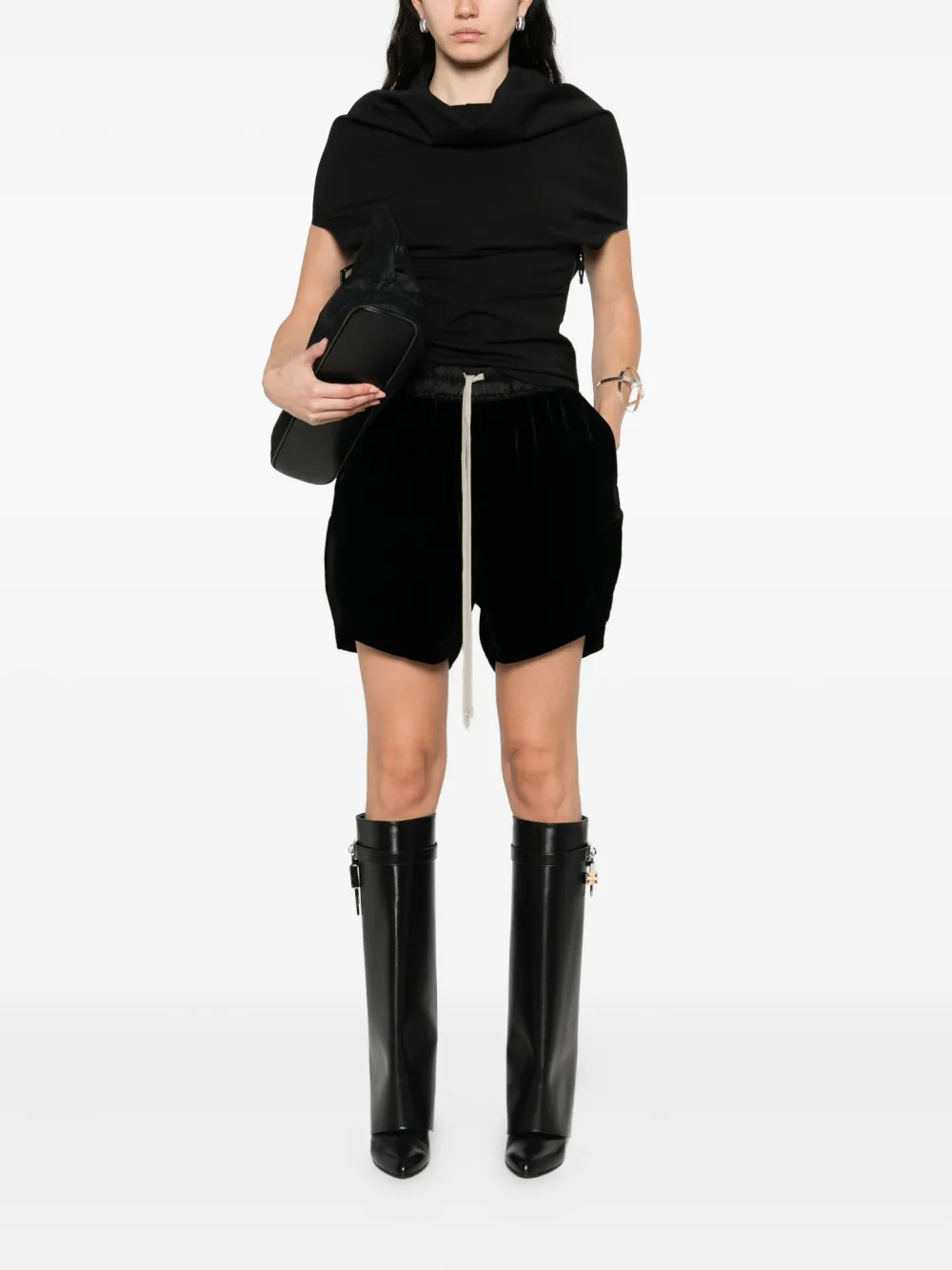 Rick Owens Drawstring Straight-hem Shorts In Black