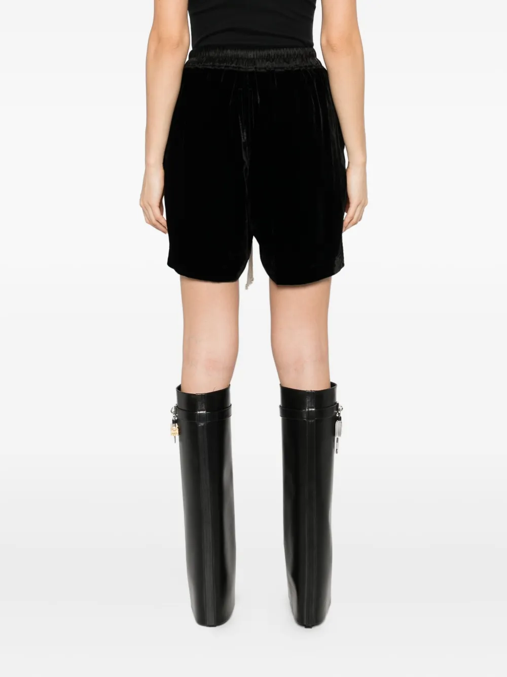 Rick Owens Drawstring Straight-hem Shorts In Black