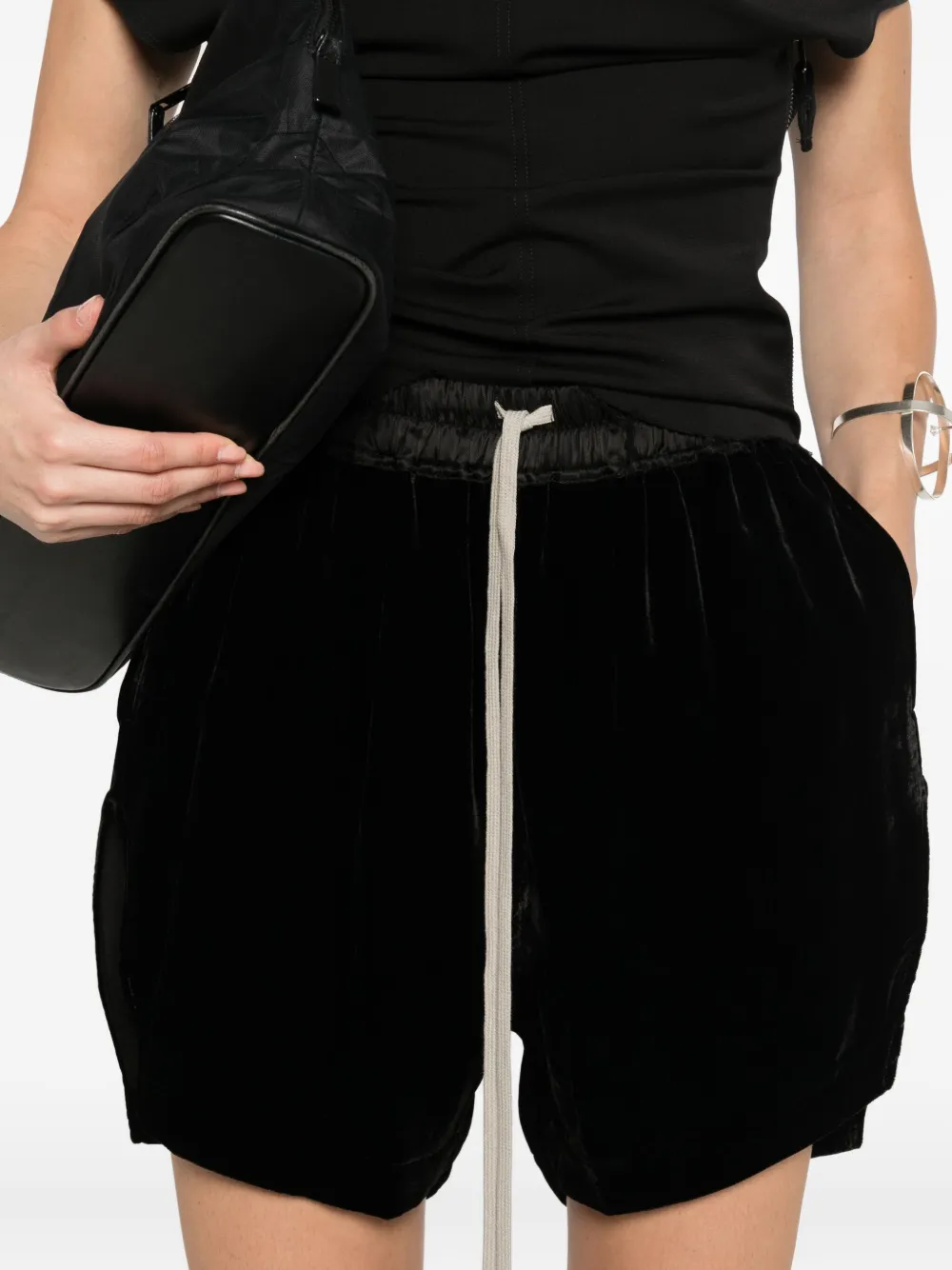 Rick Owens Drawstring Straight-hem Shorts In Black