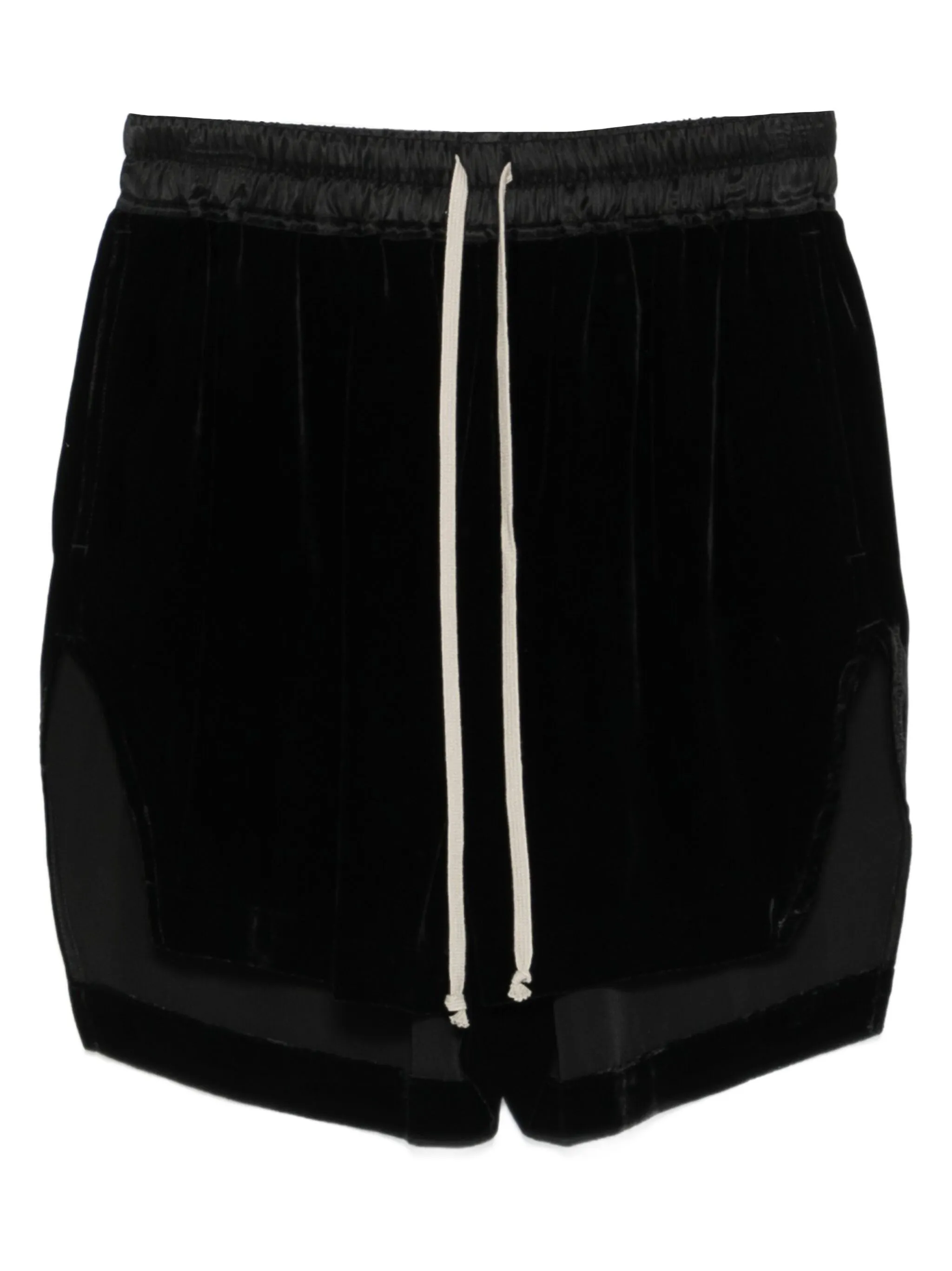 Rick Owens DRKSHDW Fog Boxers Drawstring Shorts — Black Jersey