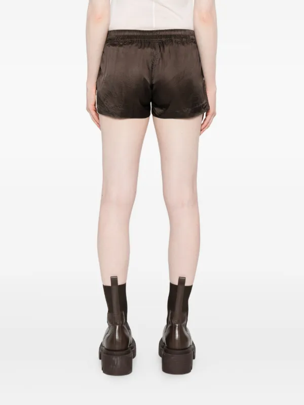 Rick Owens レディース レザー ドローストリング ショートパンツ Rick Owens ドローストリング ショートパンツ | ブラウン | FARFETCH JP