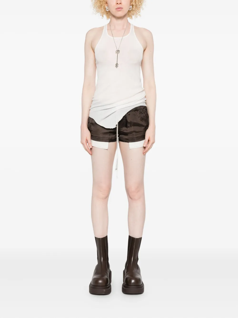 Rick Owens Drawstring Shorts In Brown