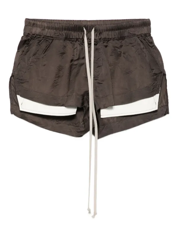 Rick Owens レディース レザー ドローストリング ショートパンツ M Rick Owens ドローストリング ショートパンツ | ブラウン | FARFETCH JP