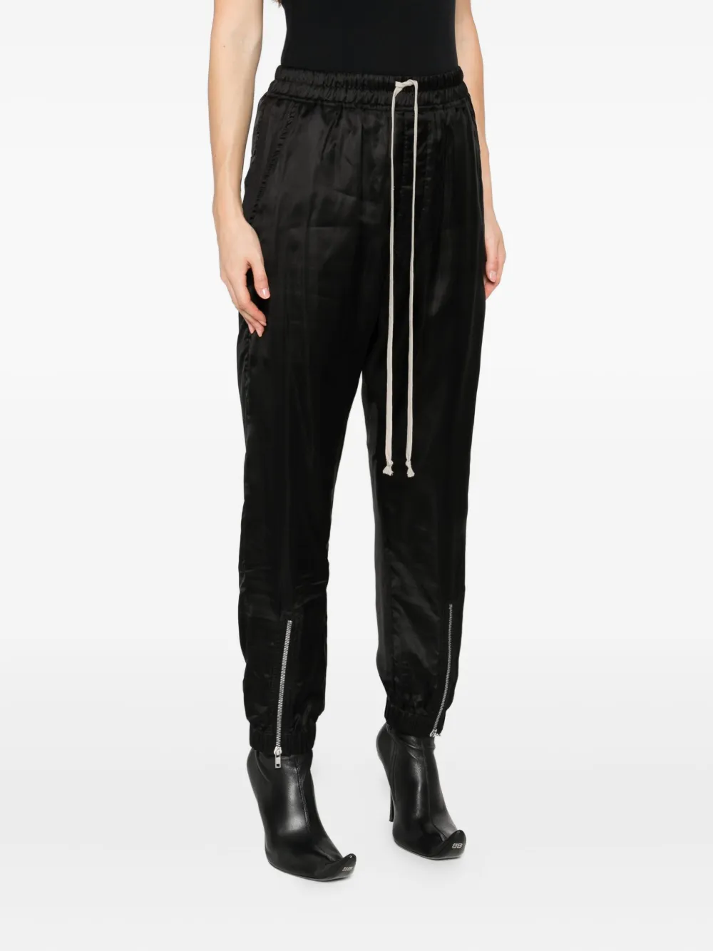 Rick Owens Broek met trekkoord en rits Zwart