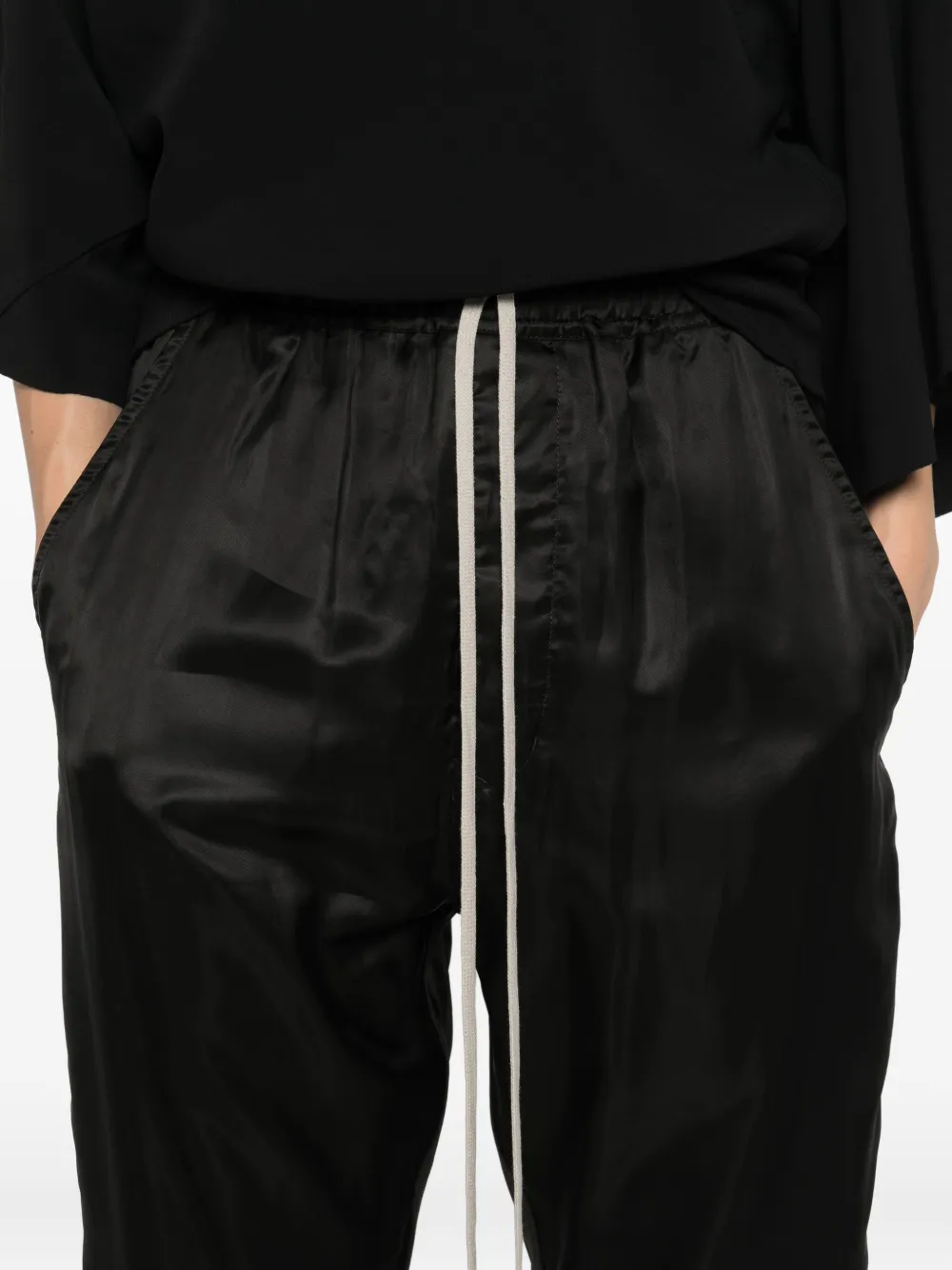 Rick Owens Broek met trekkoord en rits Zwart