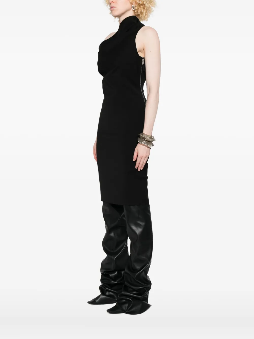 Rick Owens Asymmetrische mini-jurk met ritssluiting Zwart