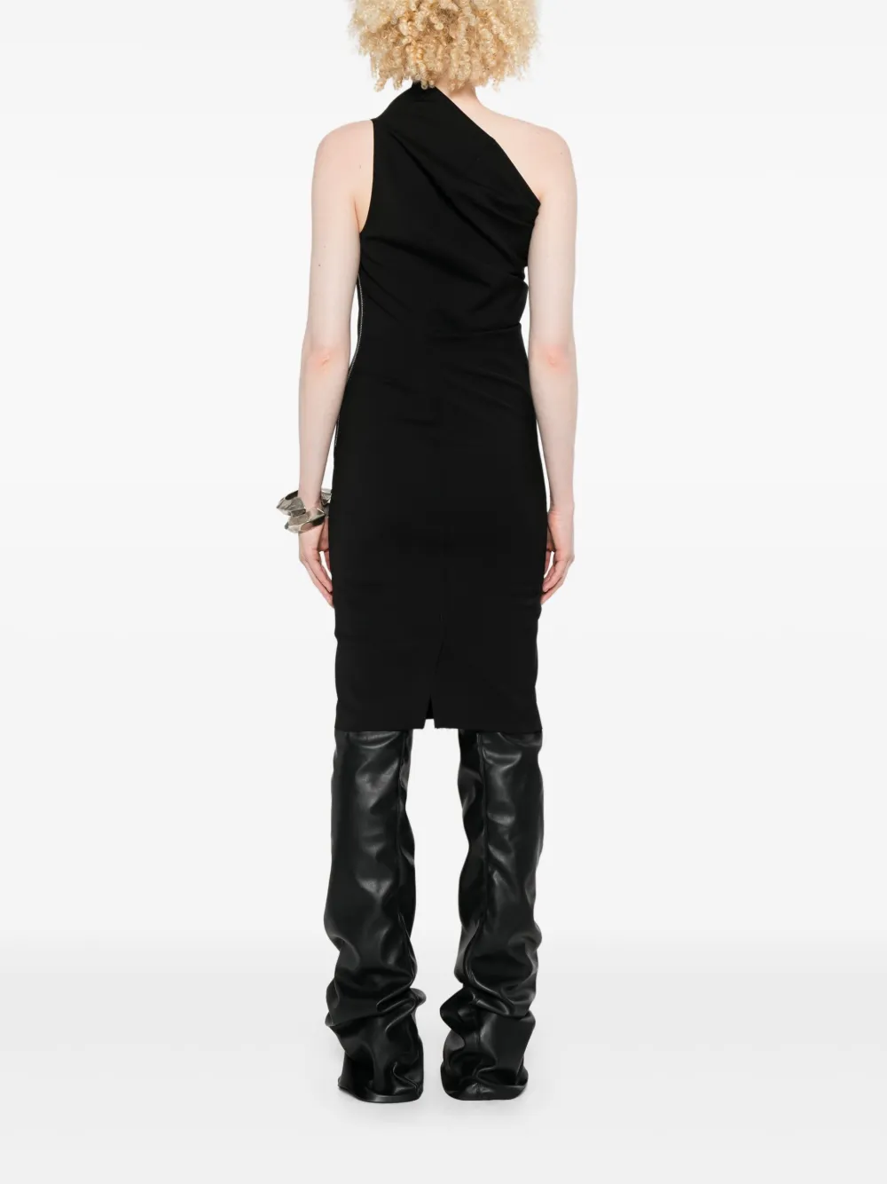 Rick Owens Asymmetrische mini-jurk met ritssluiting Zwart