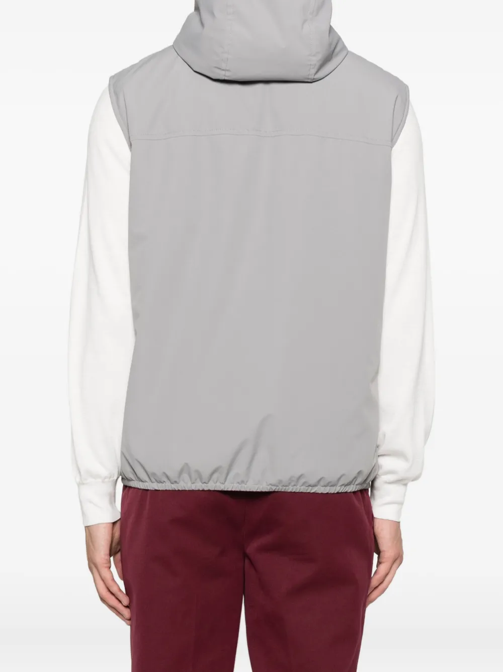 Brunello Cucinelli Top met capuchon en rits Grijs