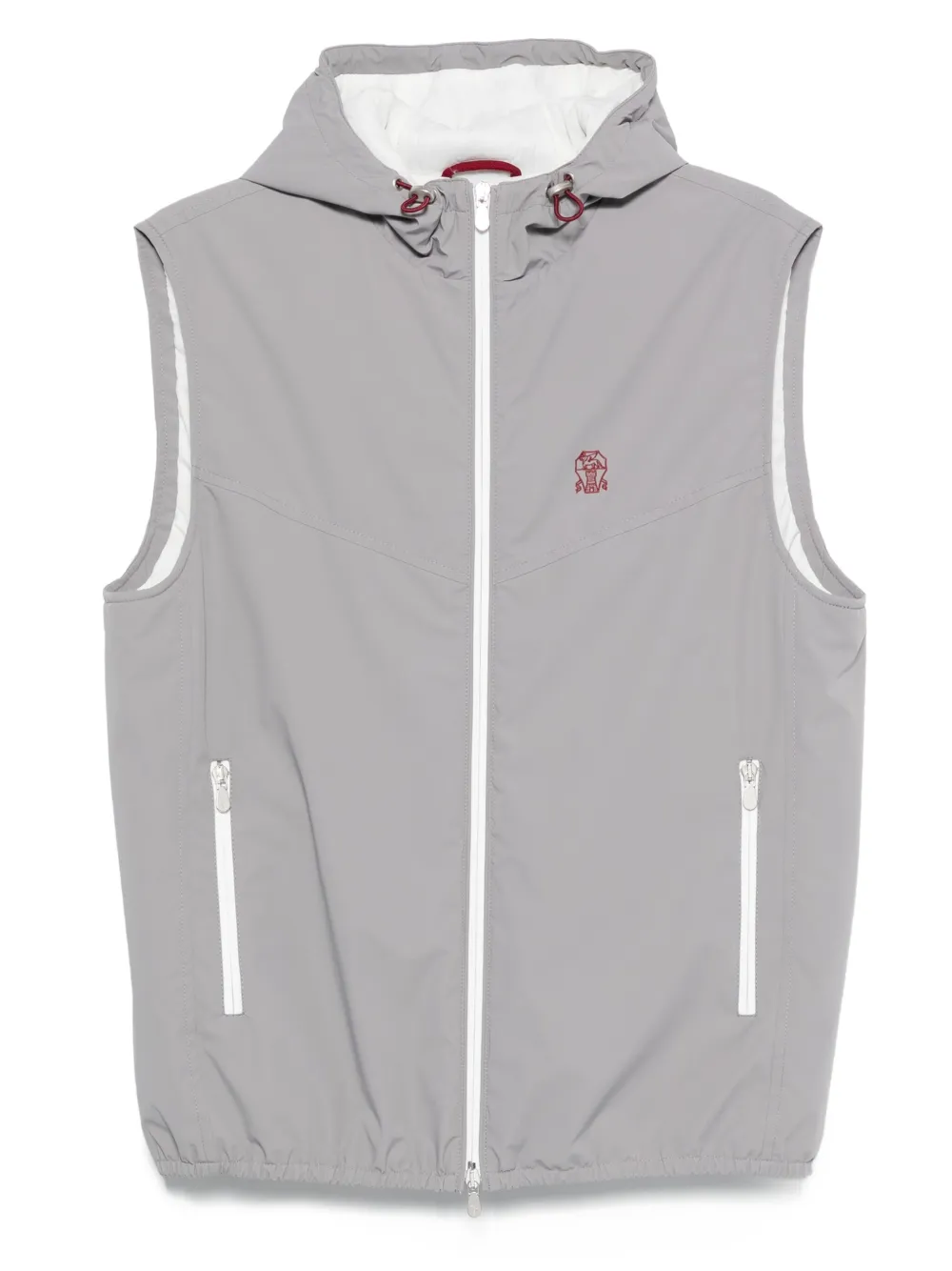 Brunello Cucinelli Top met capuchon en rits Grijs